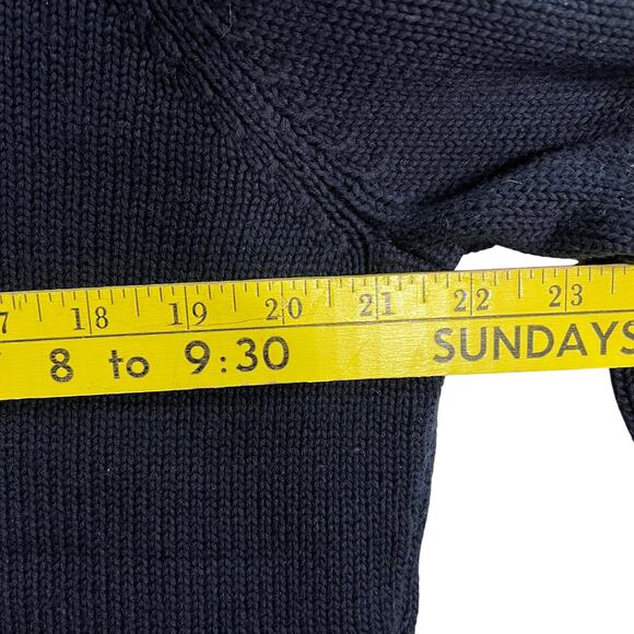 Casual Corner 100% Cotton Chunky Knit Sweater Floral American Flag Size XL Blue - Picture 6 of 7